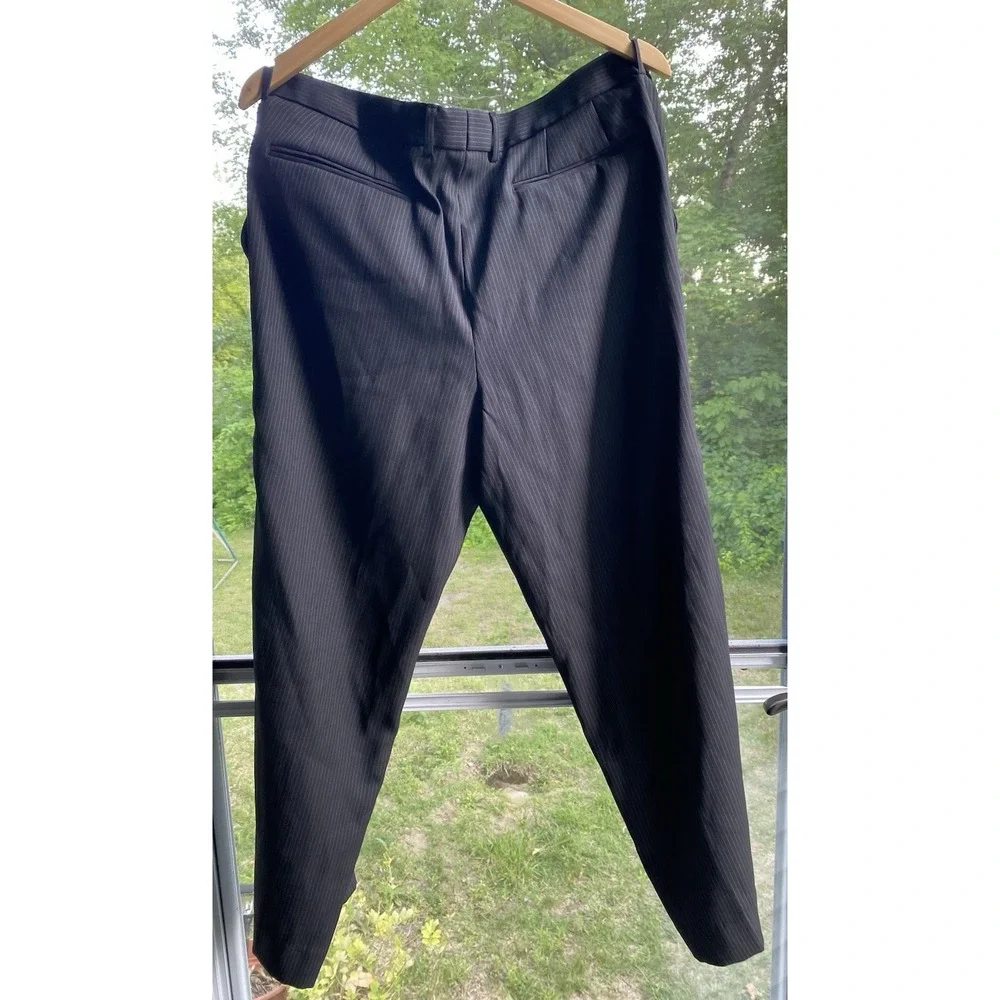 Jack Ashore Men's 39 Waist Suit Pants Black Pinstripe 27 Inch Inseam